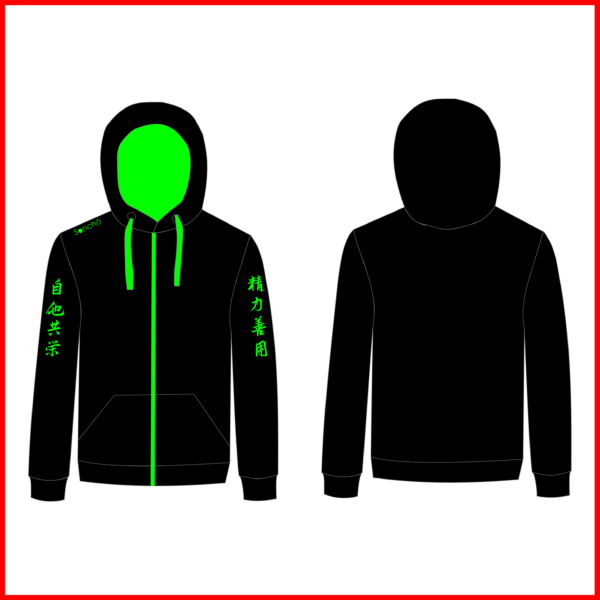 Hoodie mit Reißverschluss, Schwarz/Grün – Bild 2